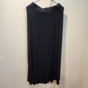 DKNY Jeans Elegant Solid Black Maxi Skirt Split In The Front Size S